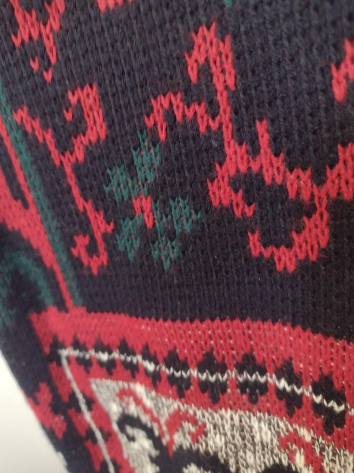 Vintage 80s Frascati USA Folk Clover Pattern Sweater Acrylic Women’s Size 40