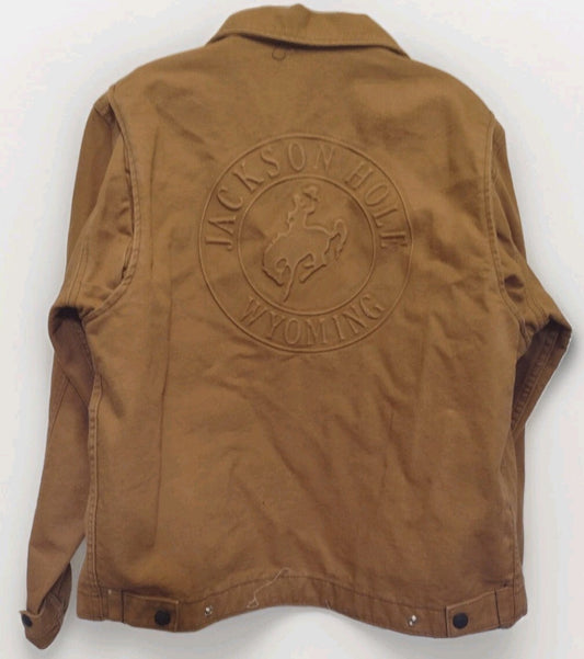 Vintage Jackson Hole USA Union Made Canvas Work Jacket Ranch Barn Chore Coat S