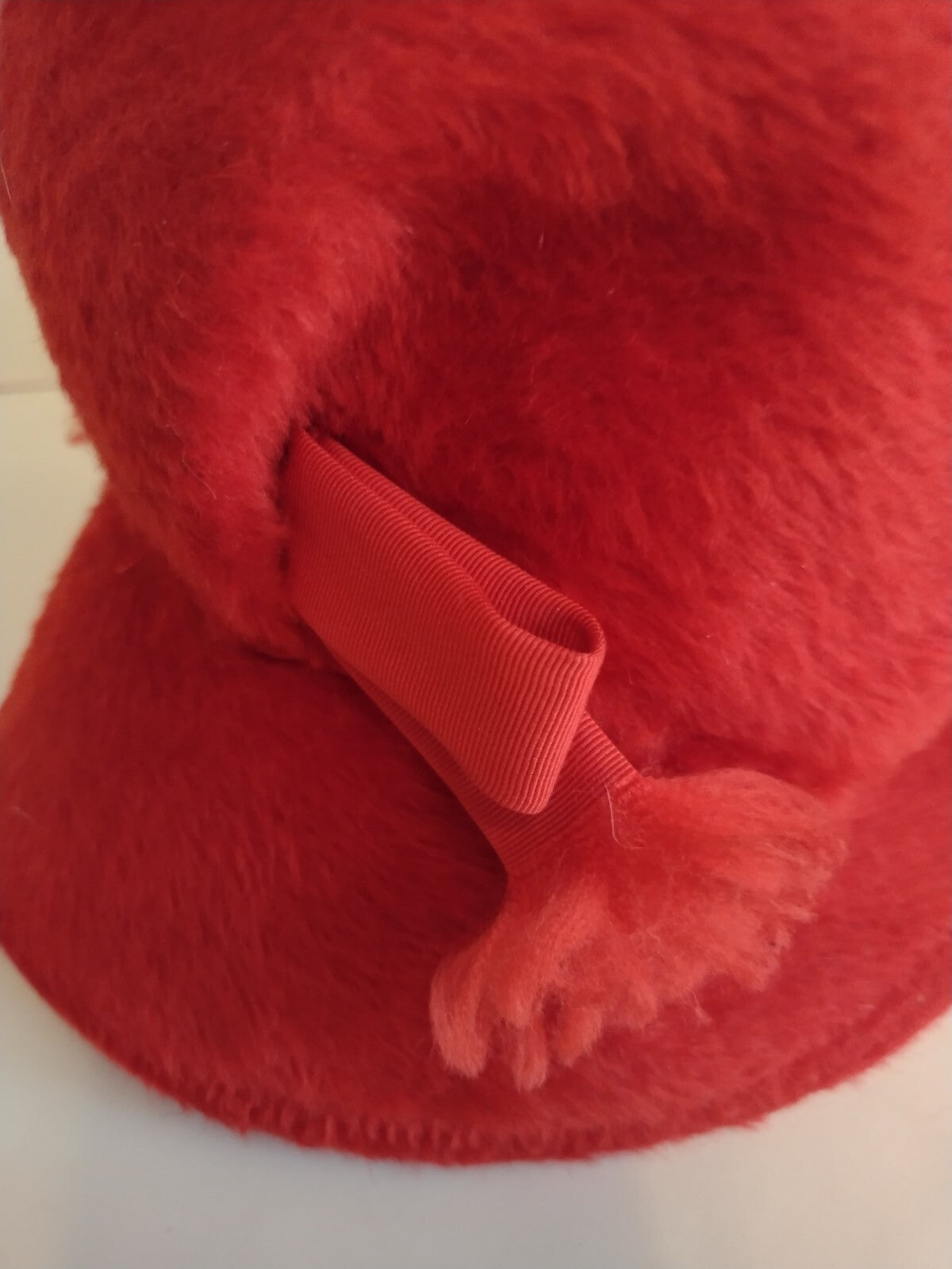Vintage 1960s Mr Kurt Red Fur Felt Toque Hat Martelle West Germany Mod