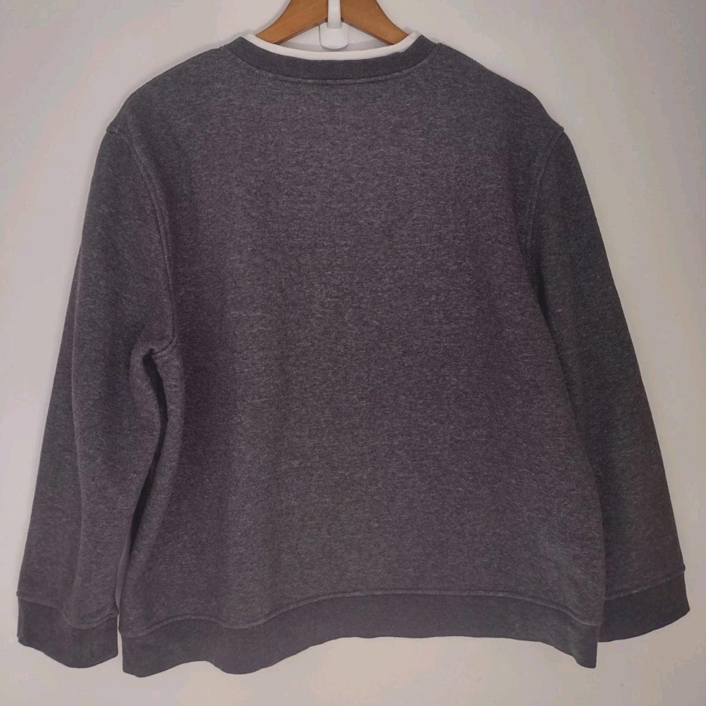 Vintage Speculation Sweatshirt PXL Embroidered Butterflies Leaves Scrolls Gray