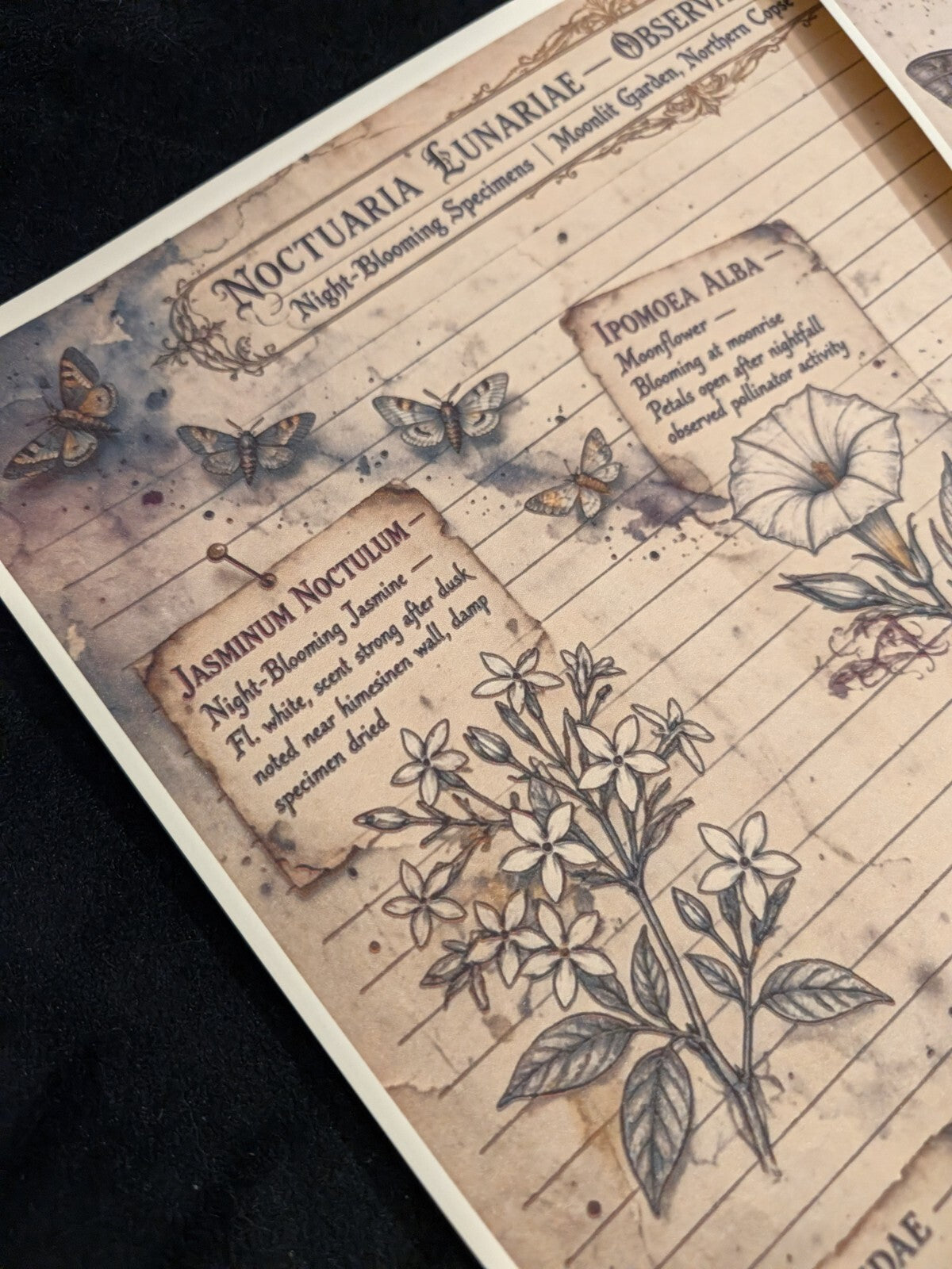 Moth Paper Kit 6pc Gothic Journal Ephemera Victorian Junk Journal Scrapbook