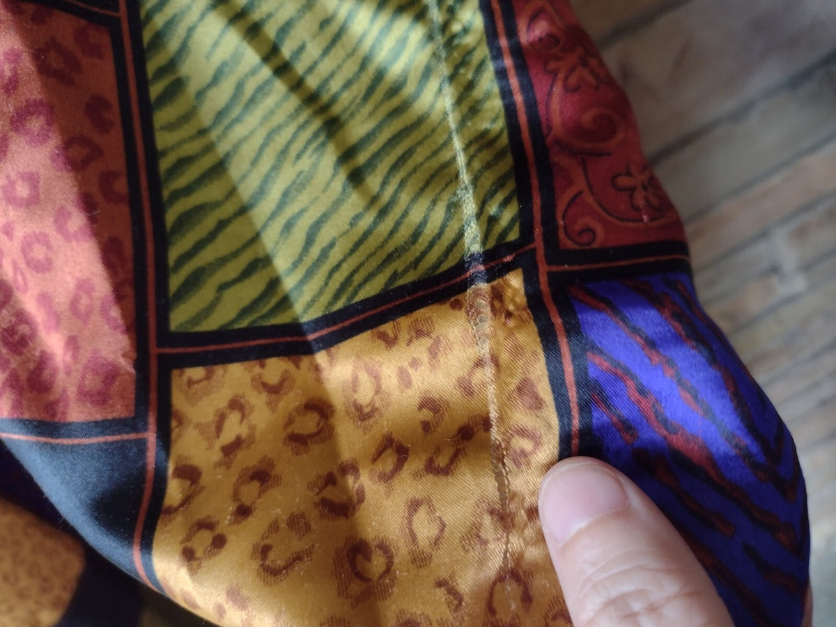 Vintage Womens Caftan Lot 2 One Size Animal Print Satin Lounge Maxi Dresses