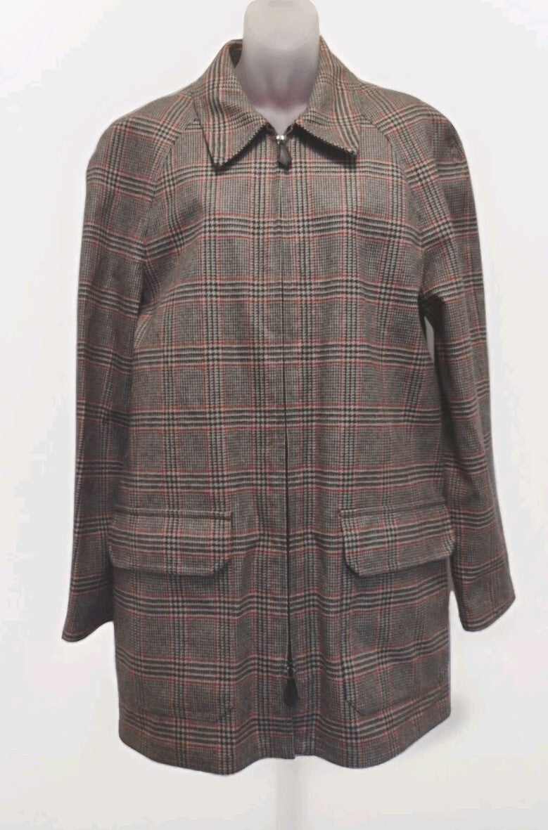 Saks Fifth Avenue Loro Piana Storm System Cashmere Jacket Italy 38 Plaid Luxury