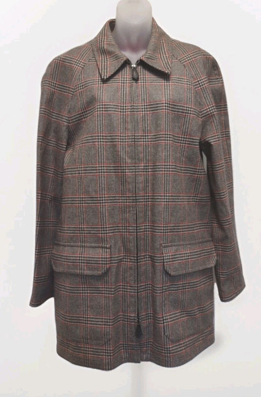 Saks Fifth Avenue Loro Piana Storm System Cashmere Jacket Italy 38 Plaid Luxury