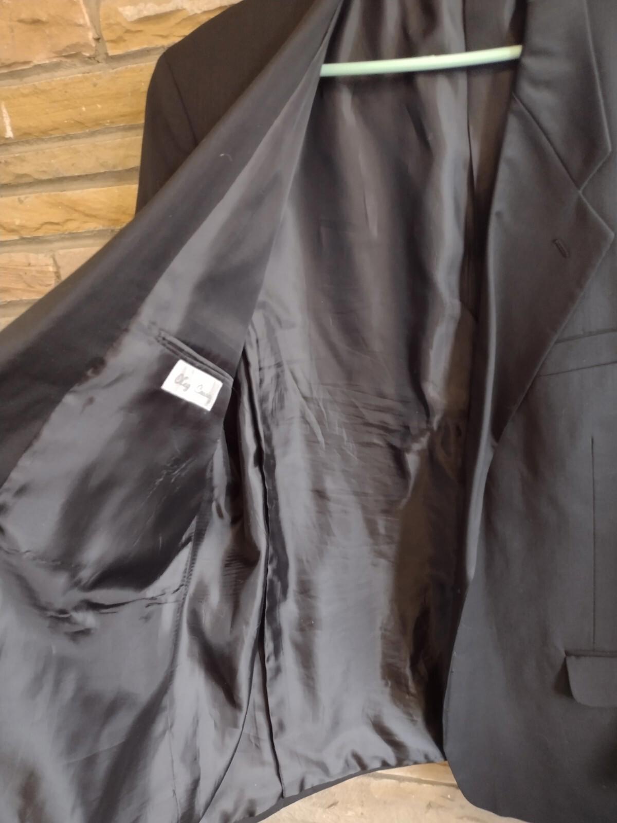 Oleg Cassini Black Fine Wool Sport Coat Size 46  Suit Jacket