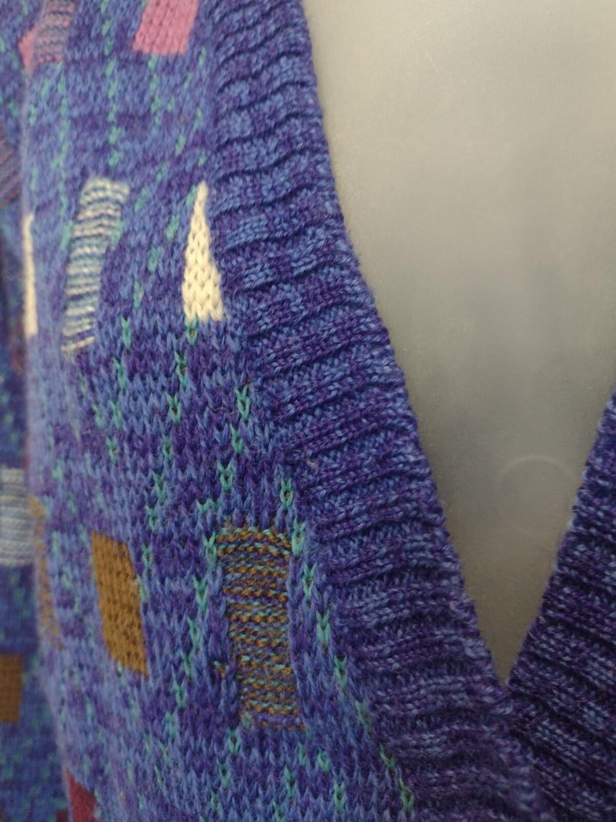 Vintage 80s Colours by Alexander Julian Wool Cardigan Double Breasted M HK