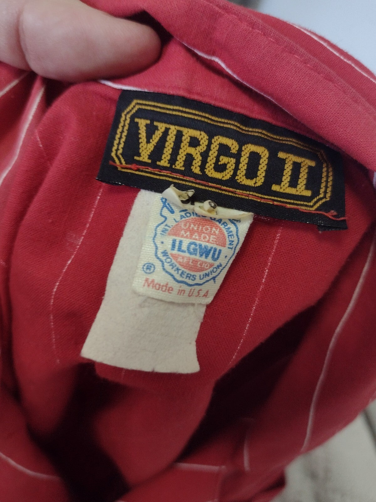 Vintage 1980s Womens Virgo II Dress Red Pinstripe Belted Power Dressing M/L