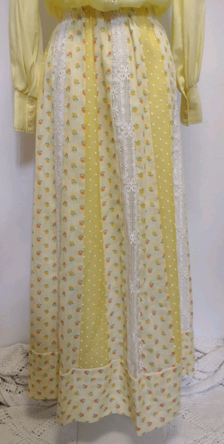Vintage 1970s Womens Chessa Davis 4 Piece Maxi Skirt Lot Prairie Boho Sears