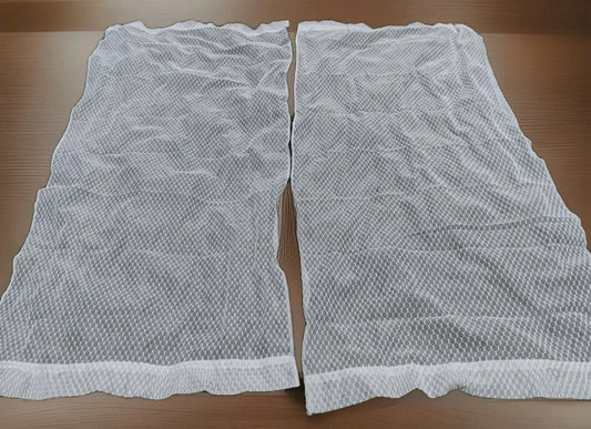 Curtains Vintage 60s Sheer Honeycomb Chenille Texture 39x78 Rod Pocket Pair