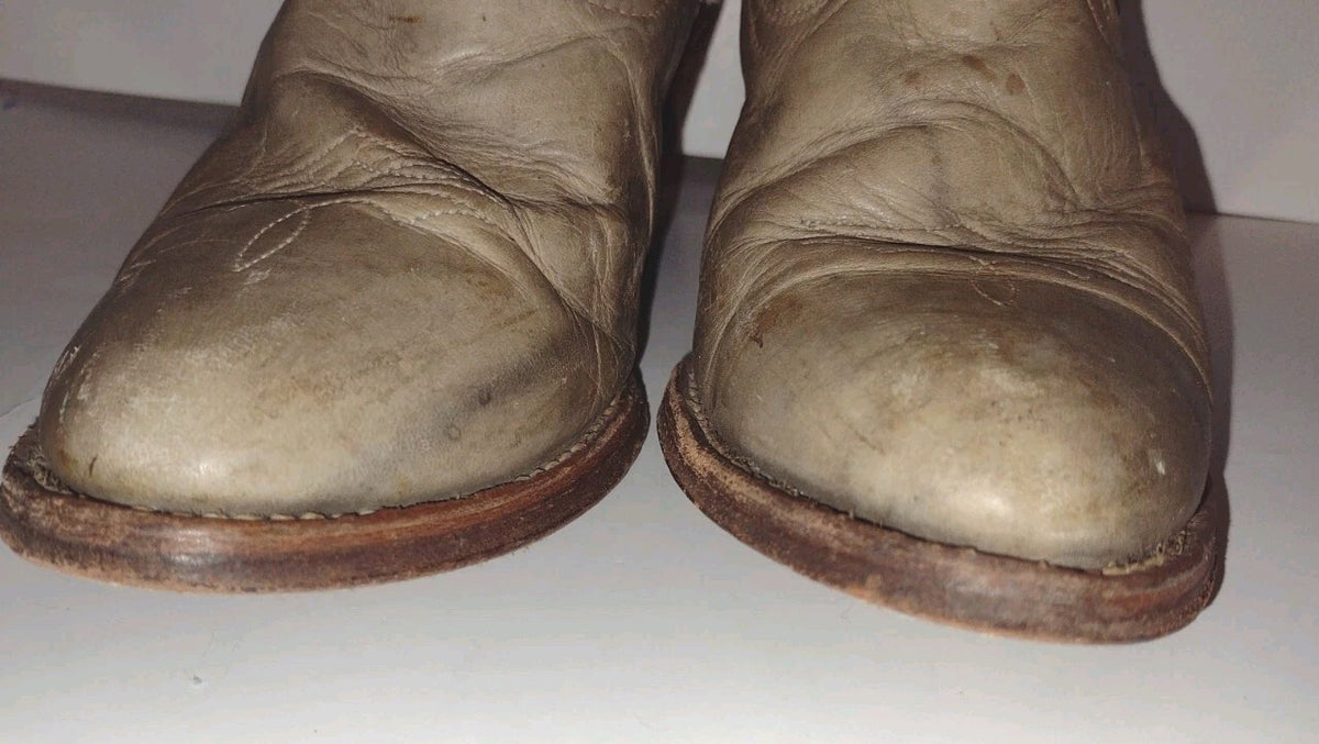 Vintage Western Cowboy Boots Womens 8.5 N Acme USA Mushroom Leather Boho Rodeo