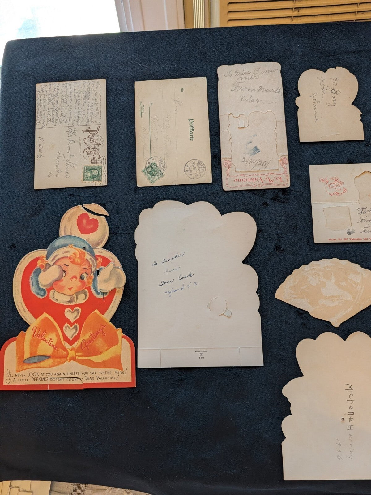 Vintage Valentine Lot 16 Die Cut Mechanical Cards 1899-1950s Embossed Postcard