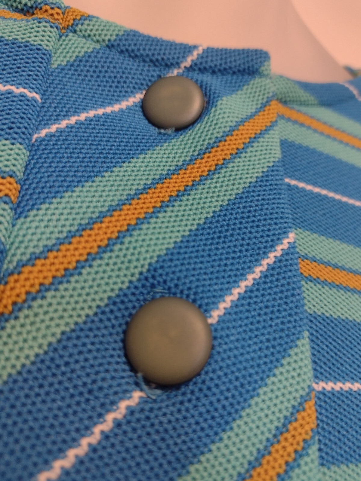 Vintage 60s Jantzen Striped Knit Top USA Mod Preppy Retro Nautical Blue Medium M