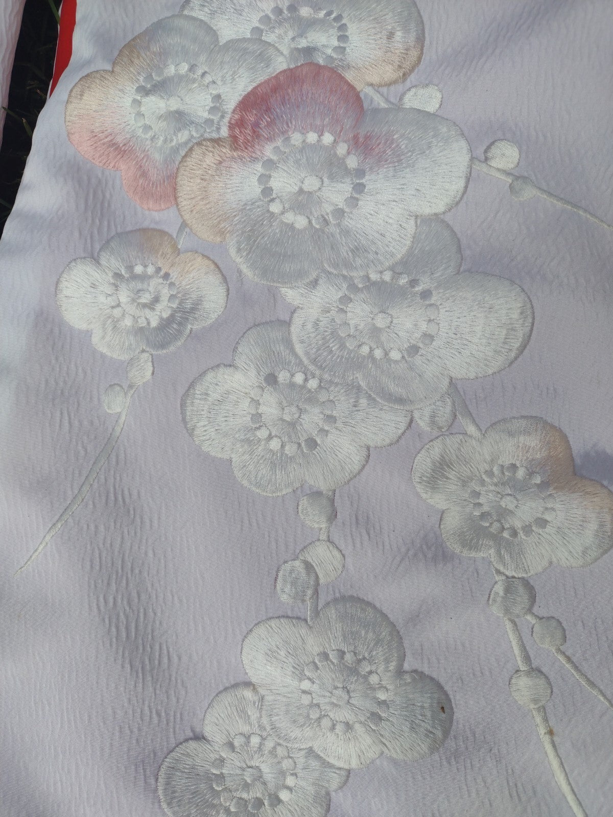 Vintage Japanese Uchikake Wedding Kimono Crane Embroidered Bridal Robe White Red