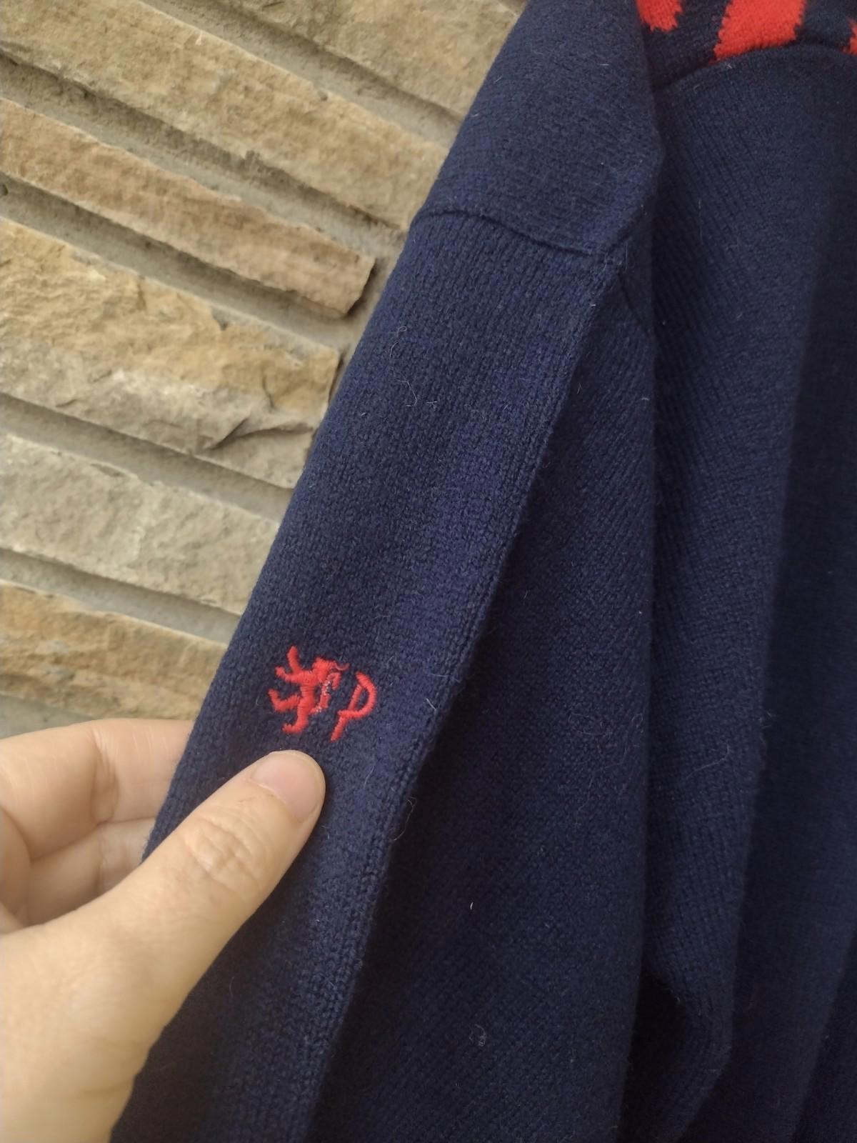 Vintage Pringle Sports Wool Sweater XL Navy Red Geometric Made in Scotland