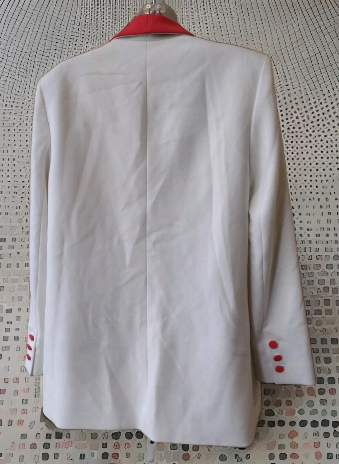 Retired alice + olivia Vernell Jacket White Orange Sz 8