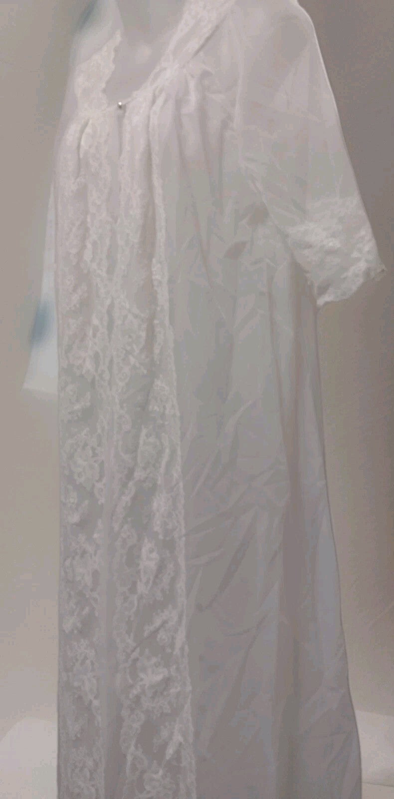 Robe Vintage Shadowline Sheer Chiffon Lace Peignoir Petite Bridal Boudoir