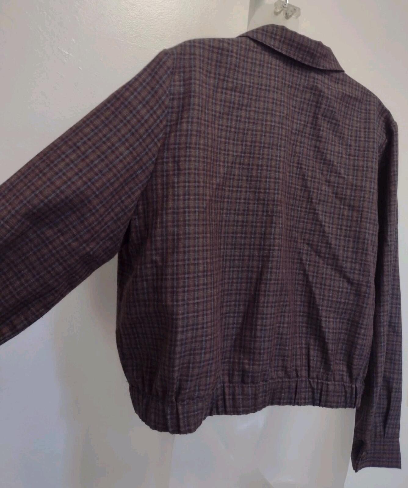 Vintage Torfay Plaid Cropped Jacket Sz 12 Rockabilly Style Made in USA