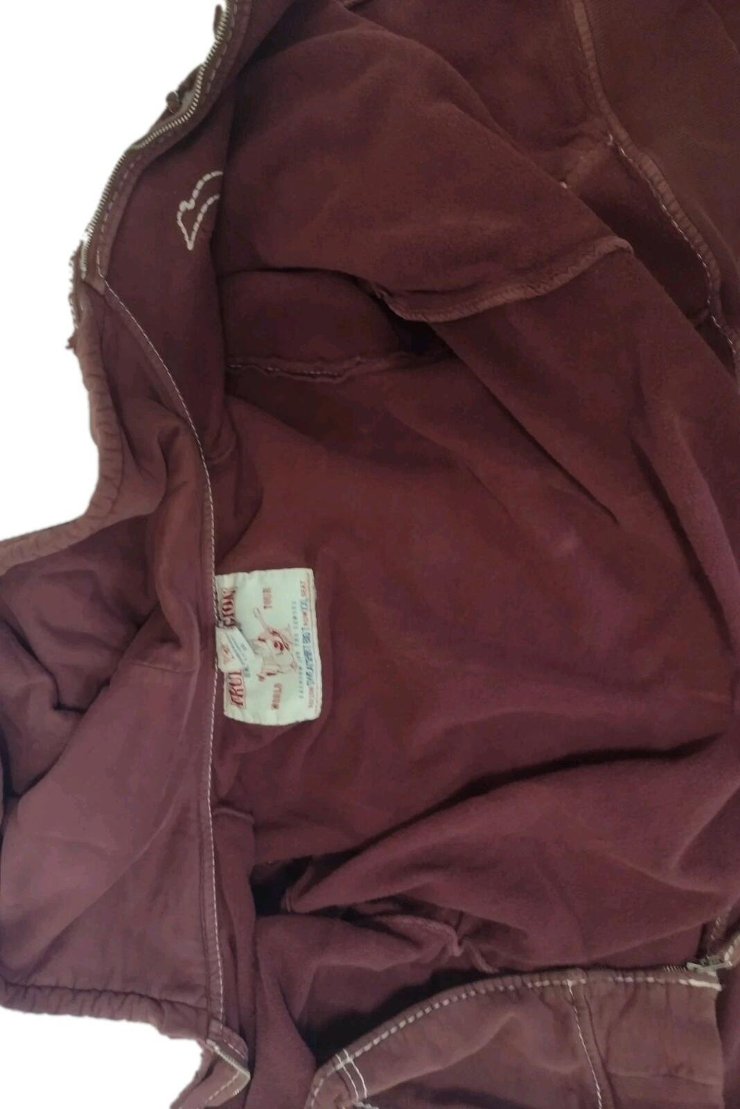 True Religion XXL Hoodie Red Fade Big Stitch Zip Up RivetY2K