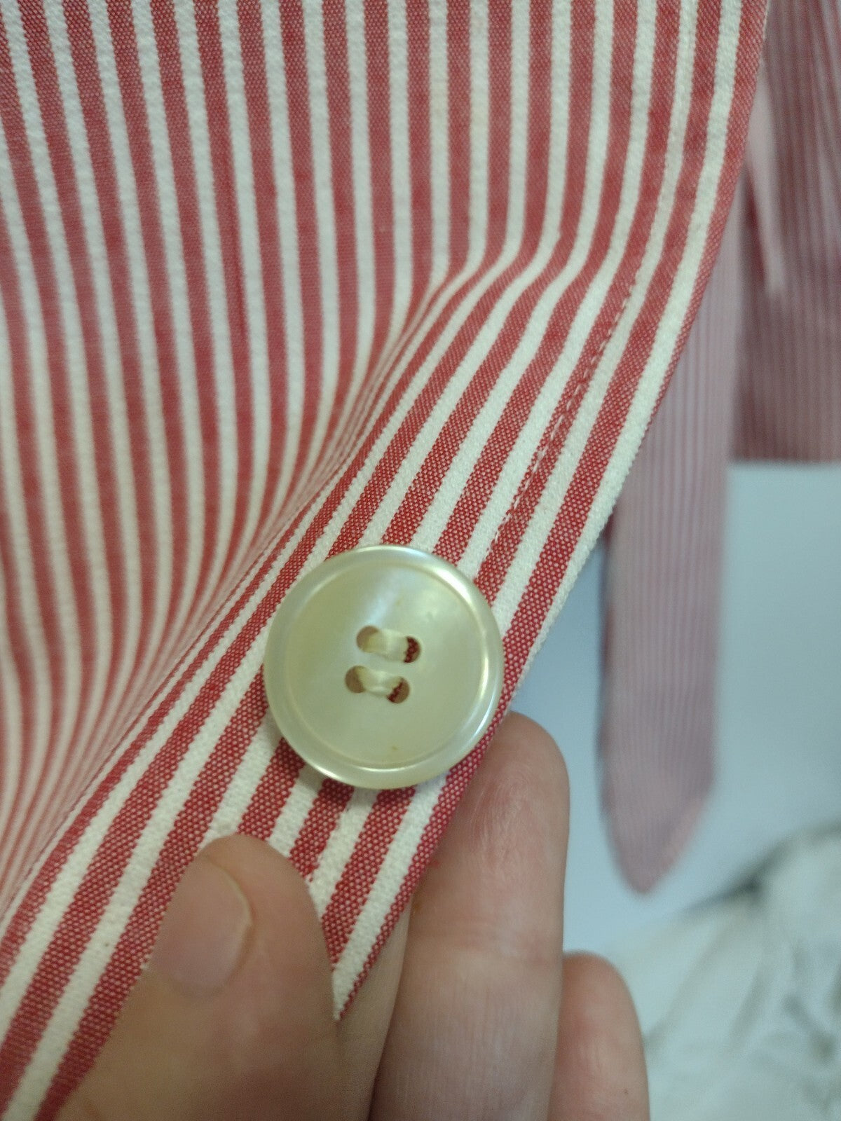 Vintage 80s Patrick James Seersucker Sport Coat Red White Stripe Preppy USA