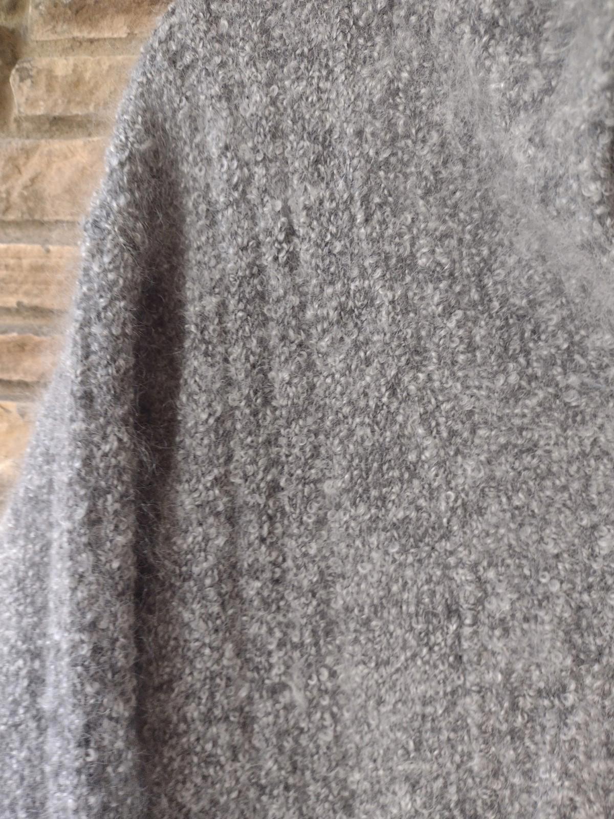 Escada Sport Gray Mohair Wool Hoodie M Y2K Pullover Sweater Soft Unisex Knit