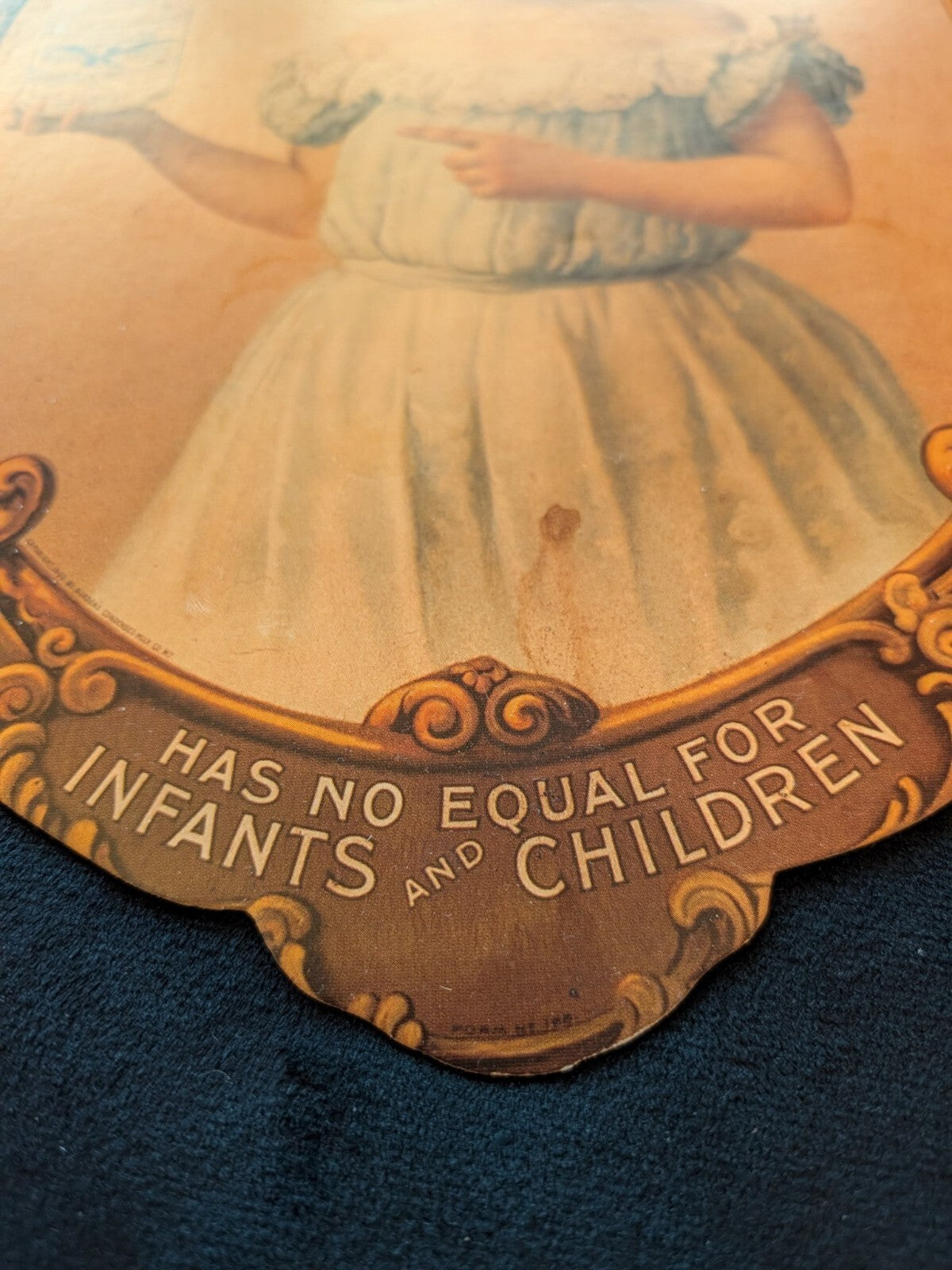 Antique 1900 Borden's Eagle Brand Condensed Milk Die Cut Cardboard Sign Girl Ad