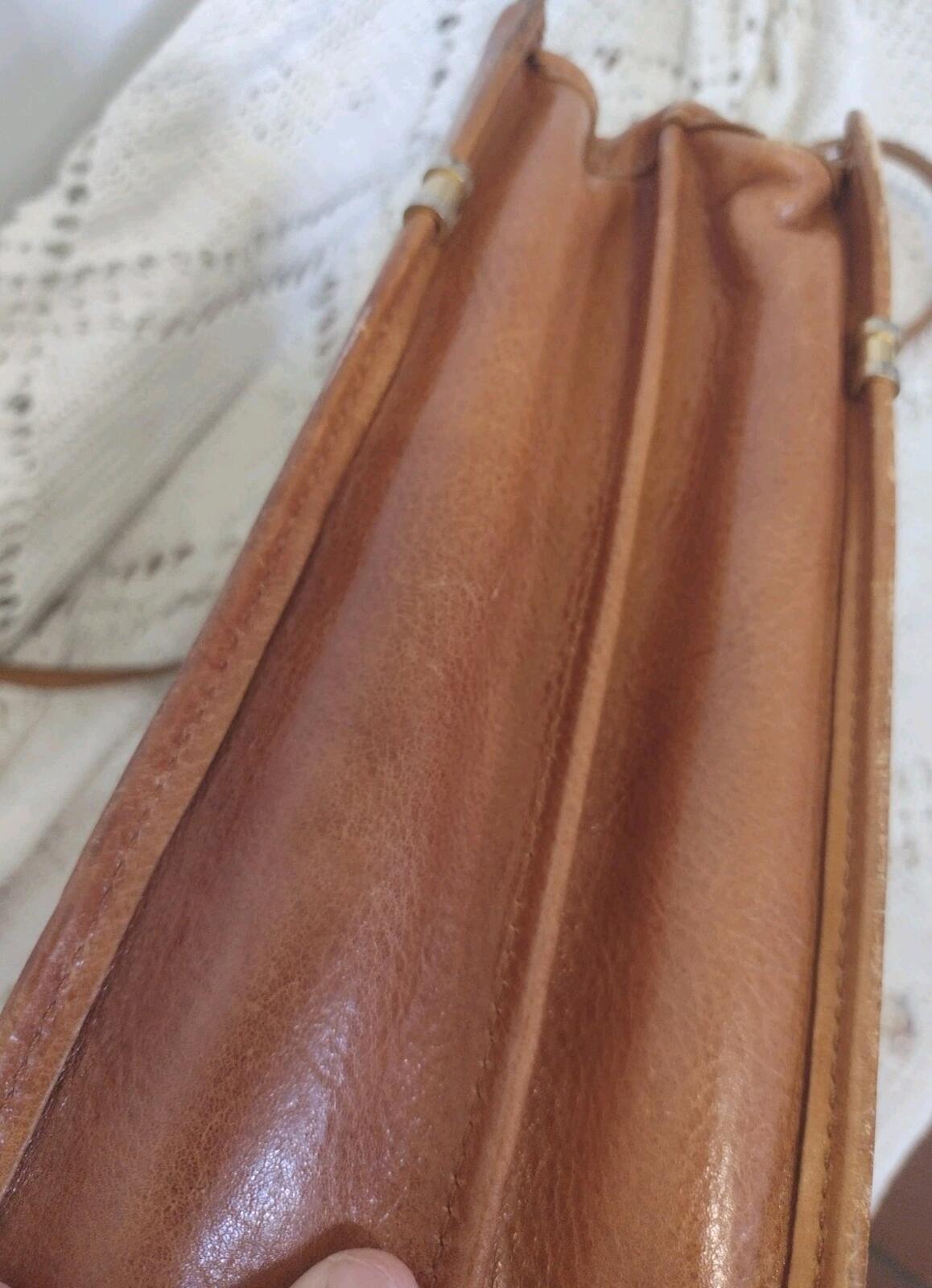 VTG 70s Leather Briefcase Patina Brown 16x12x5 Classic Workwear Executive Bag