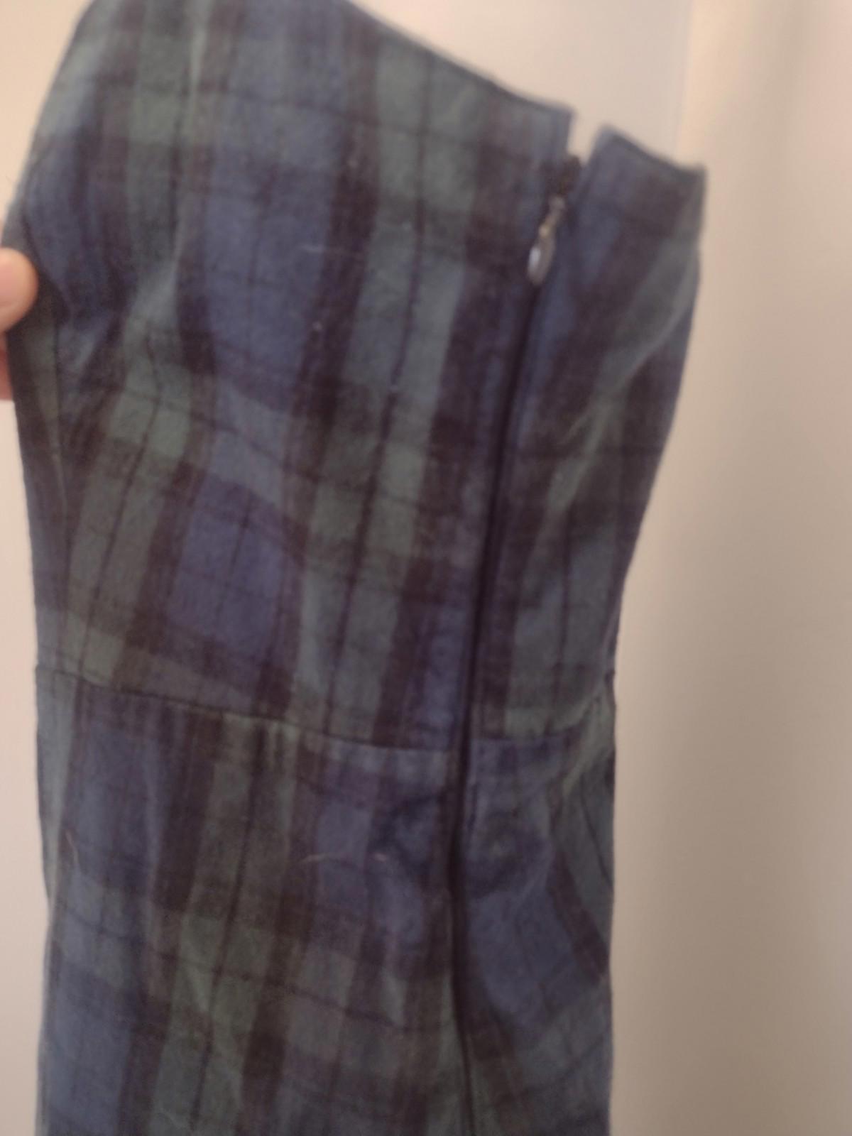 2011 Hollister Plaid Jumper Dress Side Zip Cotton Flannel Sz L Adj. Straps