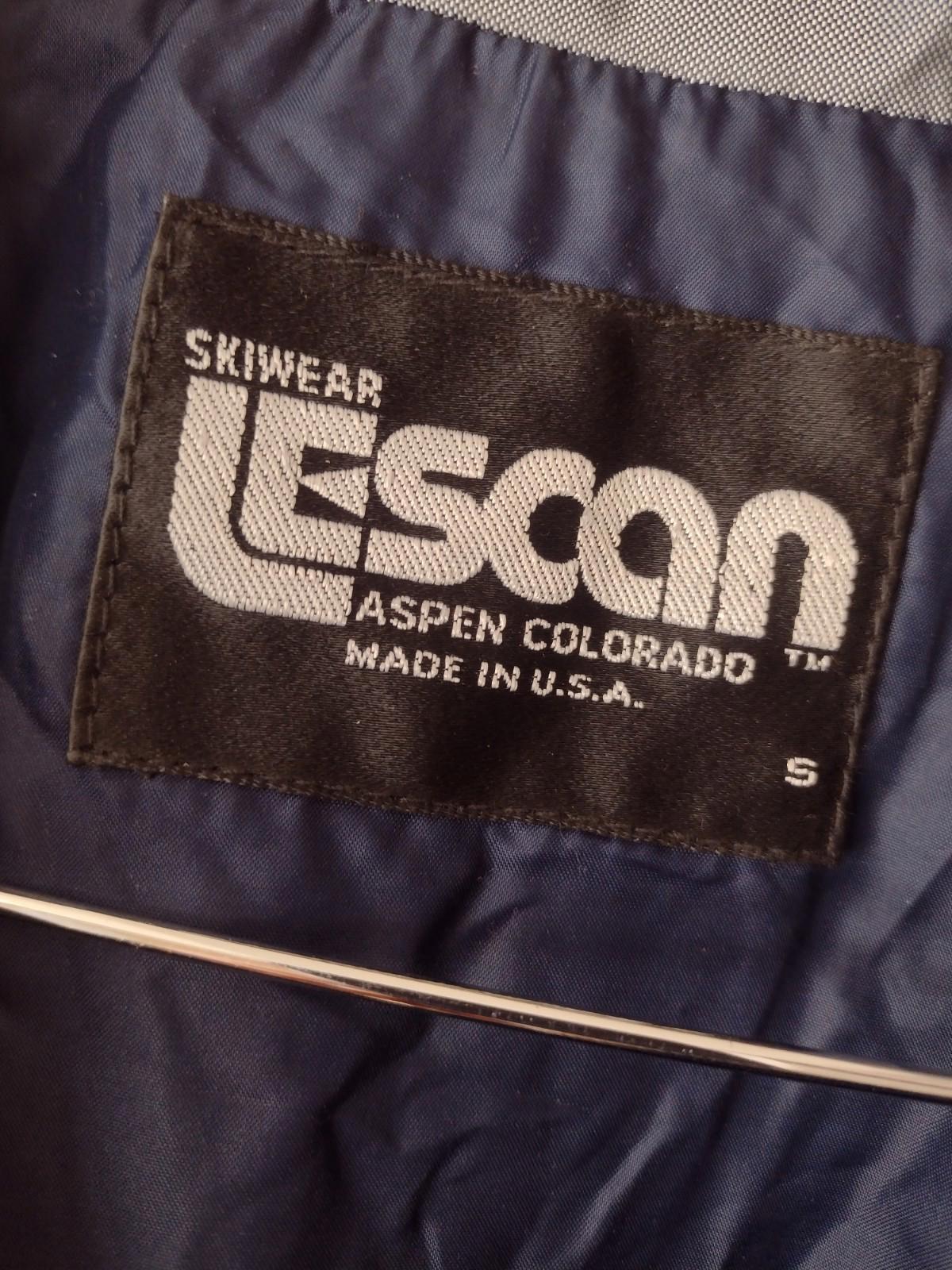VTG 70s Lescan Aspen Ski Suit Shell Swiss Fabric riri Zippers Epaulettes Small