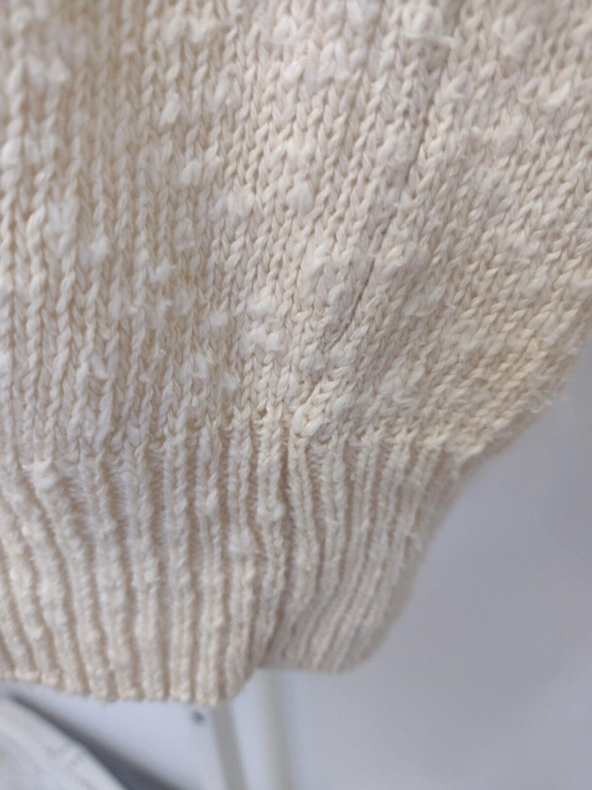 Vintage Allen Solly Linen Cotton Textured Knit Sweater Cream M Hong Kong