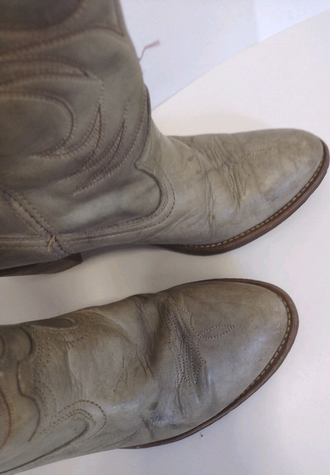 Vintage Western Cowboy Boots Womens 8.5 N Acme USA Mushroom Leather Boho Rodeo