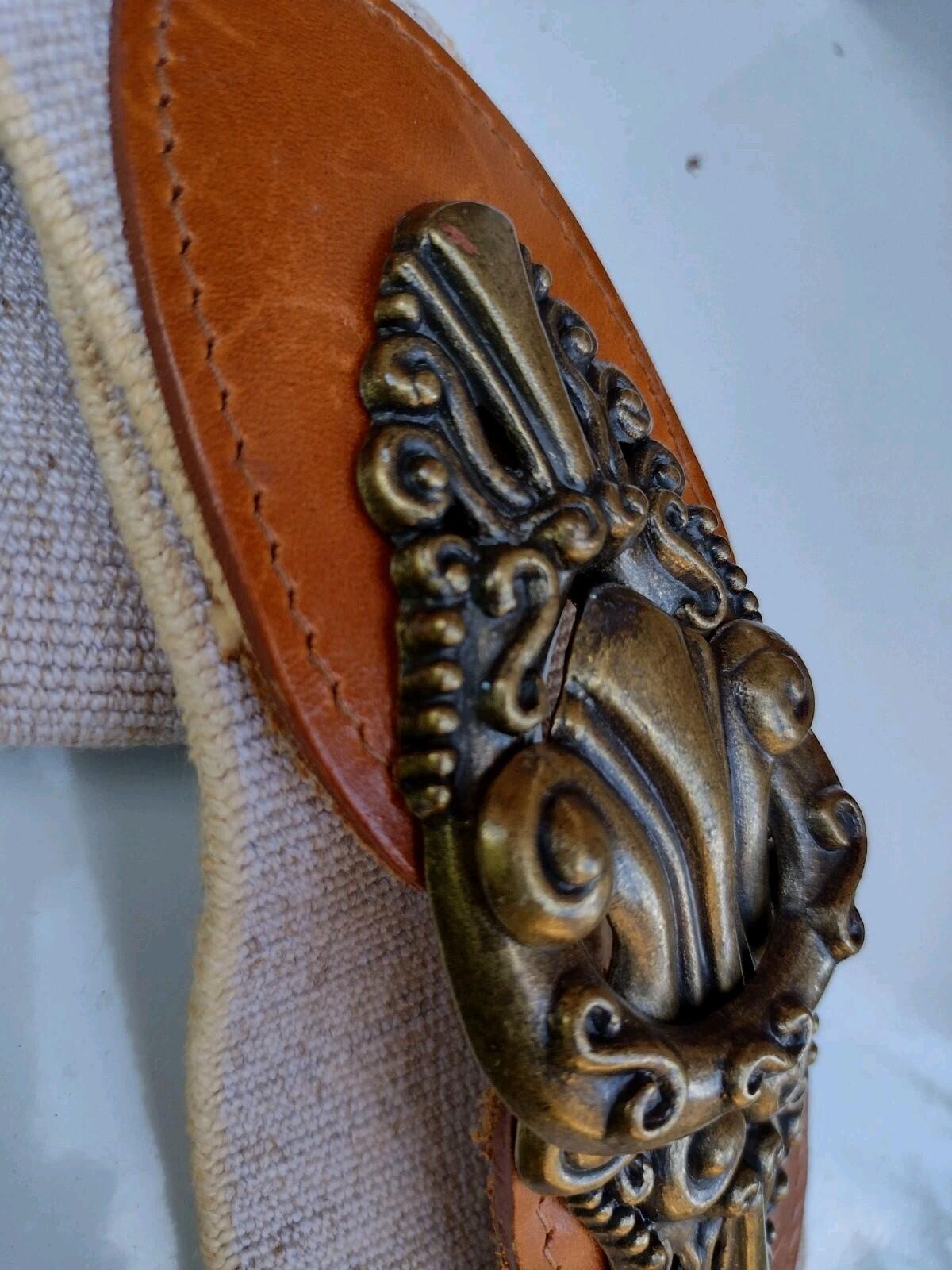 Stretch Waist Belt Wil-Lor USA Leather Scroll Buckle Boho WesternVintage 70s