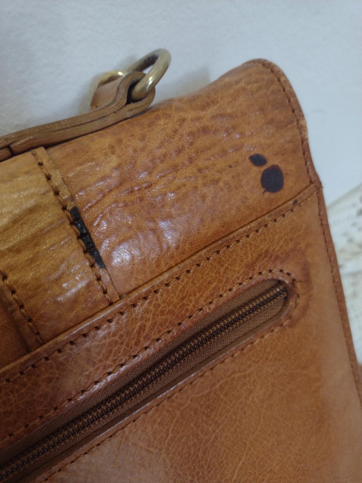 VTG 70s Leather Briefcase Patina Brown 16x12x5 Classic Workwear Executive Bag