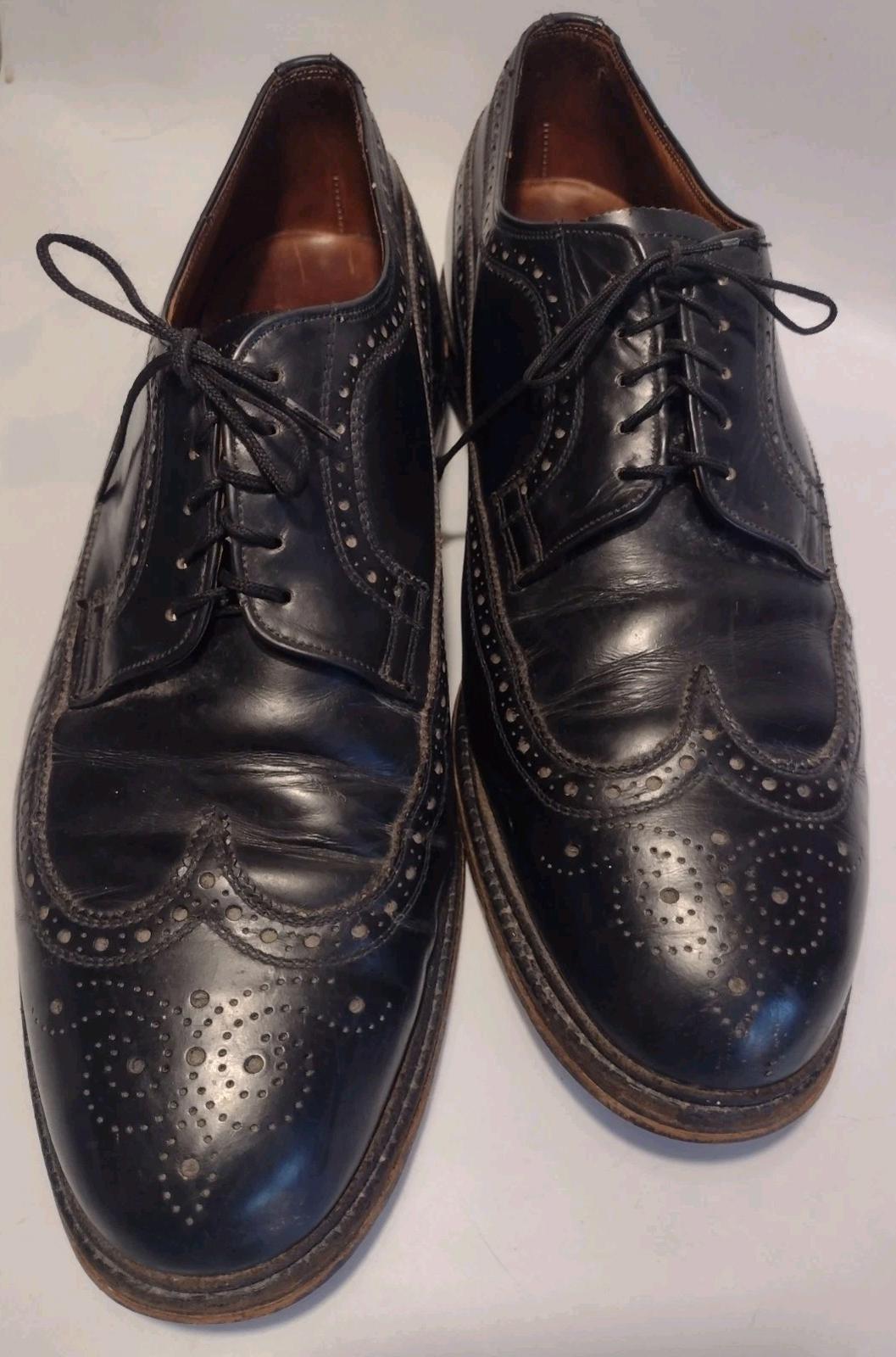 Vintage Royal Tweed Cheaney Church’s Wingtip Brogues Black UK Made Sz 11